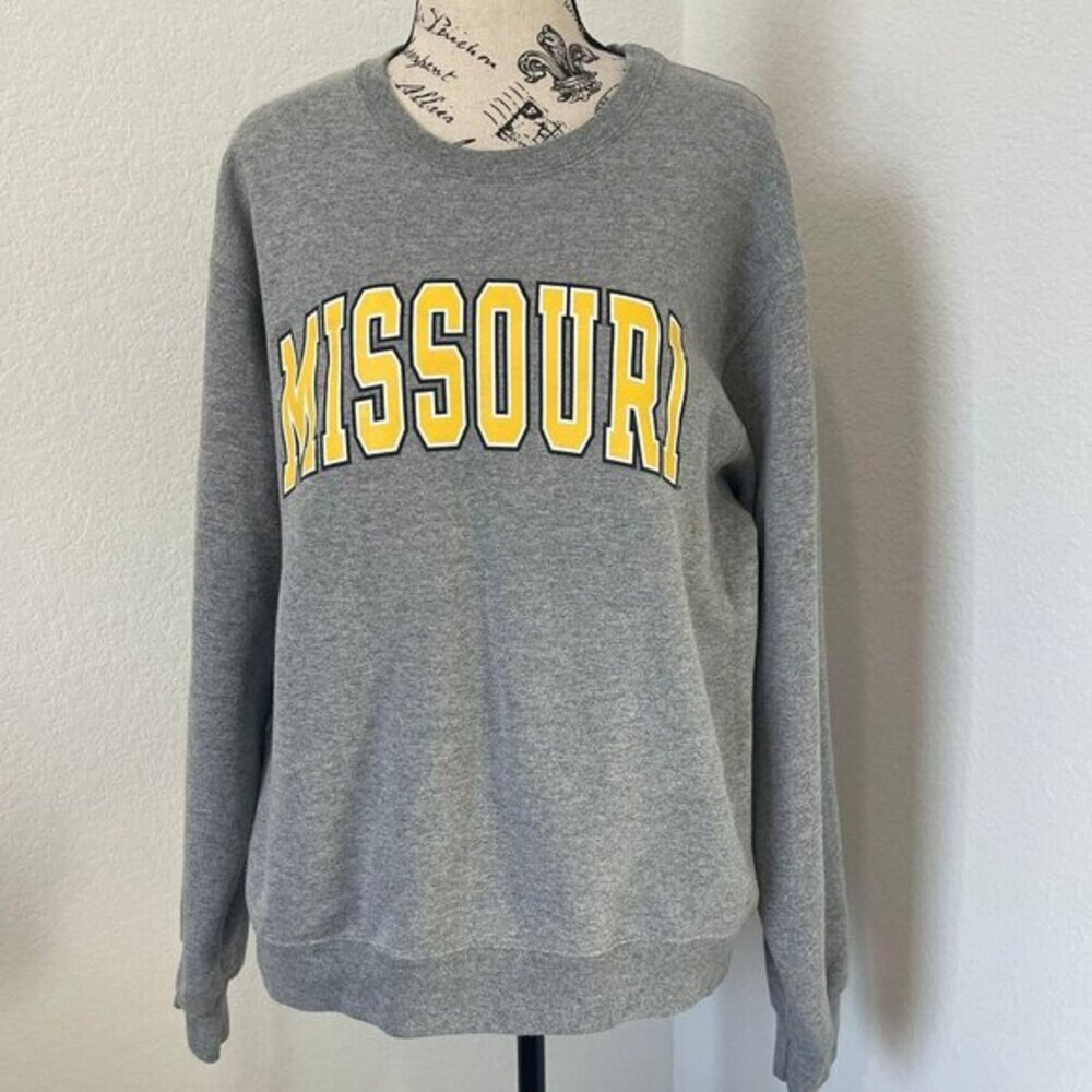 Red Oak Sportswear Missouri College Sweater Medum Gray Pullover‎